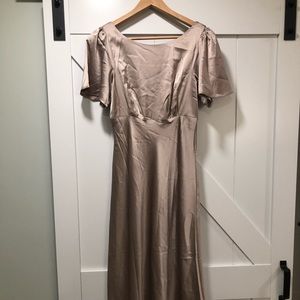 BALTIC BORN- Dreya Satin Midi Dress | Dusty Orchid, size S